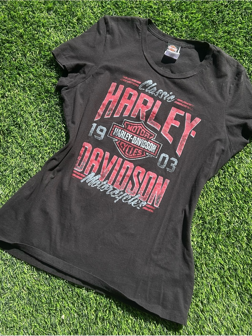 Harley-Davidson Black Graphic Tee - Red Logo